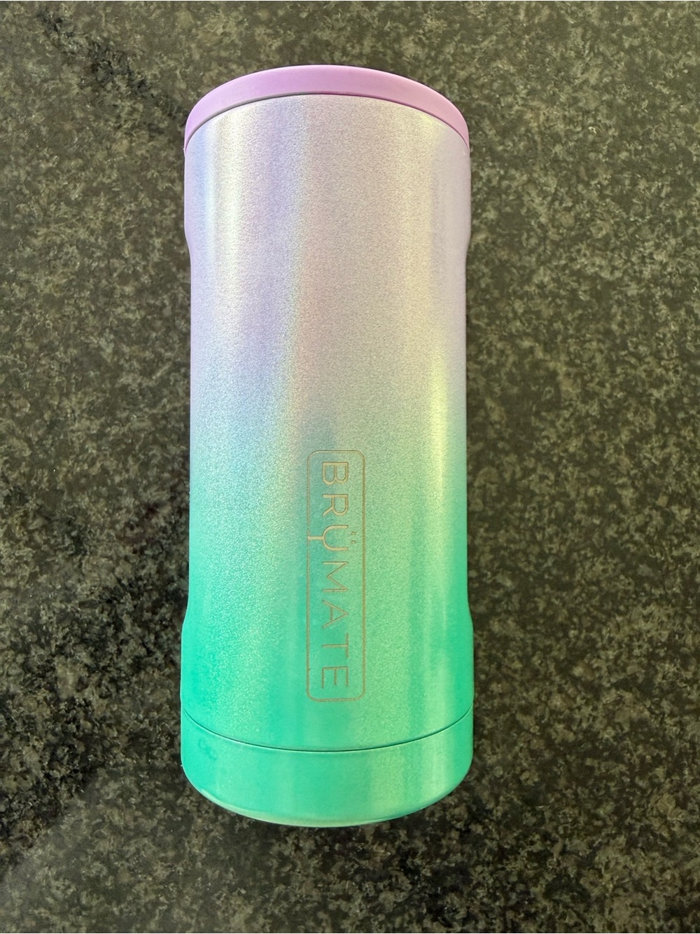 12oz Brumate Hopsulator Slim in color Glitter Mermaid.
